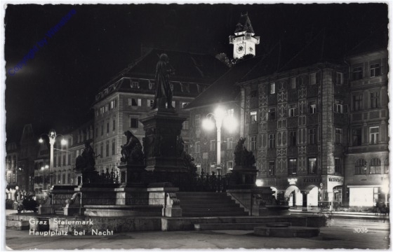 Graz, Hauptplatz bei Nacht