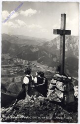 Hochschwab, Gipfelkreuz am Polster mit Erzberg