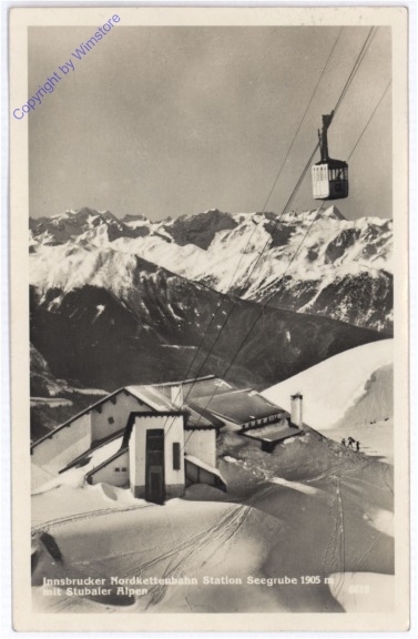 Innsbruck, Nordkettenbahn, Station Seegrube mit Stubaier Alpen
