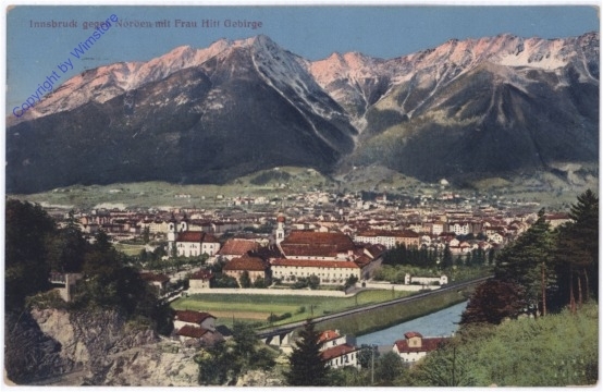 ak178199 Innsbruck, gegen Norden mit Frau Hitt Gebirge