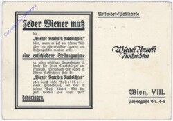 Wien, Wiener Neueste Nachrichten-Antwortkarte