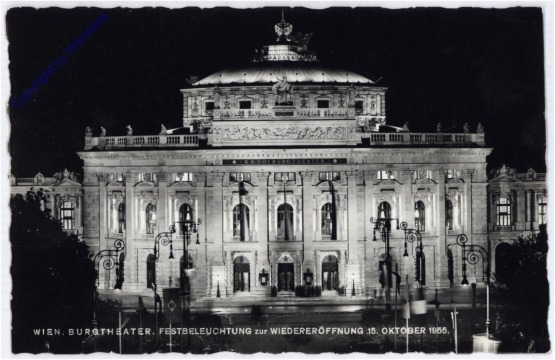 Wien 1, Burgtheater, Festbeleuchtung