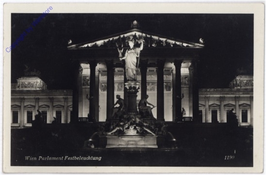 Wien 1, Parlament Festbeleuchtung