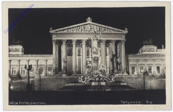 Wien 1, Parlament Festbeleuchtung