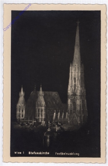 ak178557 Wien 1, Stephansdom, Festbeleuchtung