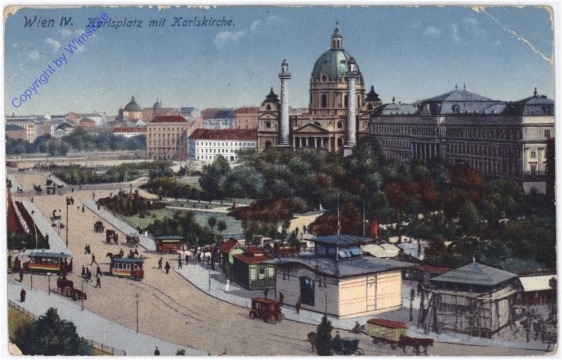 Wien 4, Karlsplatz mit Karlskirche