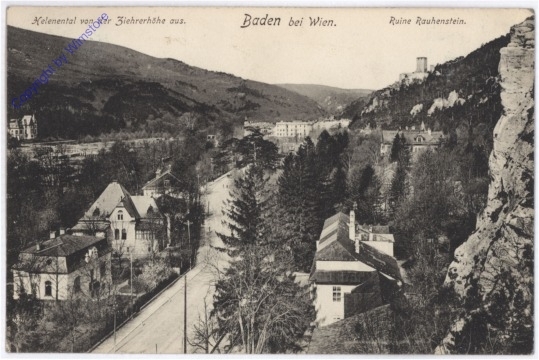 Baden, Helenental von der Ziehrerhöhe aus
