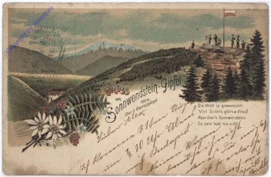 Semmering, Gruss vom Sonnwendstein-Gipfel