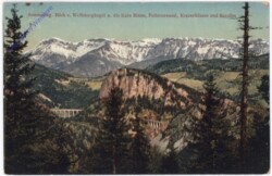 Semmering, Blick v. Wolfsbergkogel a.d. Kalte Rinne, Polleroswand, Krauselklause und Raxalpe