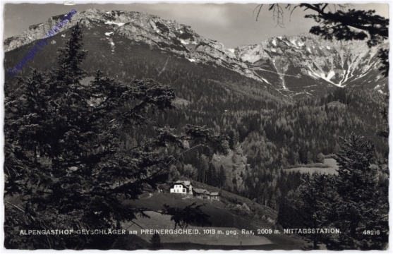 Semmering, Alpengasthof Geyschläger am Preinergscheid