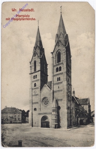 ak179566 Wiener Neustadt, Pfarrplatz mit Hauptpfarrkirche