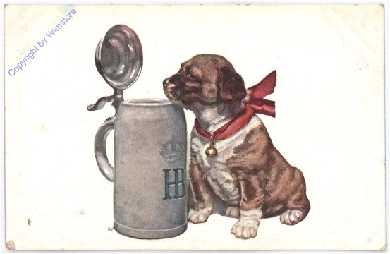 Hund mit Bierkrug