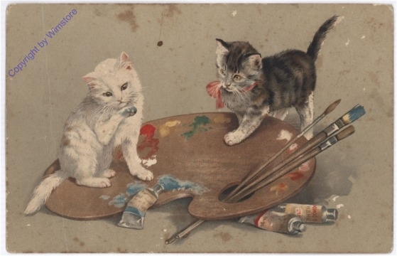 ak179710 Katzen auf Farbpalette