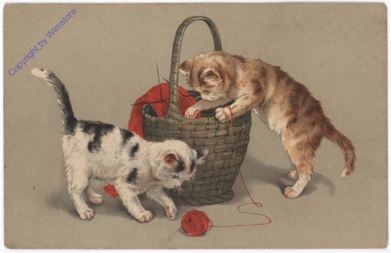 ak179711 Katzen im Wollkorb