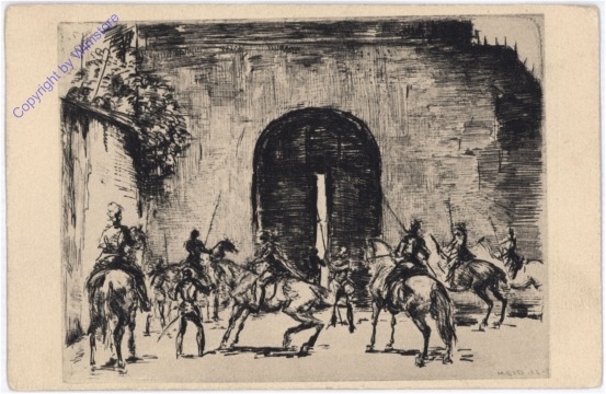 Meid Hans: Reiter im Burghof