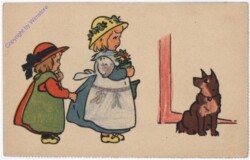 Mädchen vor einem Hund