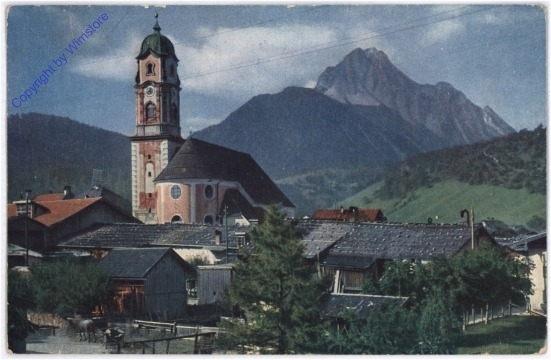 ak180429 Mittenwald, Blick auf Kirch