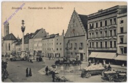 Straubing, Theresienplatz mit Jesuitenkirche