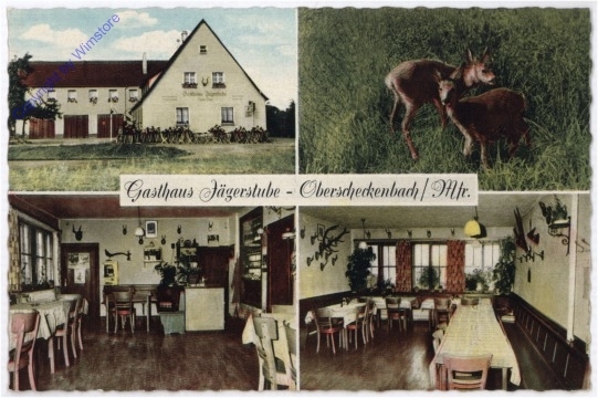 ak180581 Oberscheckenbach, Gasthaus Jägerstube, Multiansicht