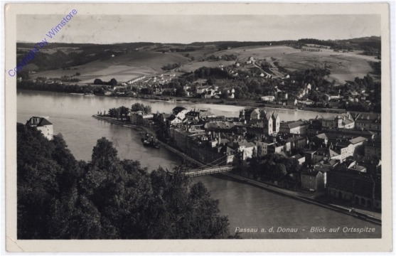 Passau, Blick auf Ortsspitze