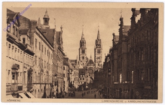 Nürnberg, Lorenzkirche u. Karolinenstrasse