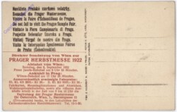 Praha (Prag), Ansicht - Werbekarte für die Prager Herbstmesse 1922