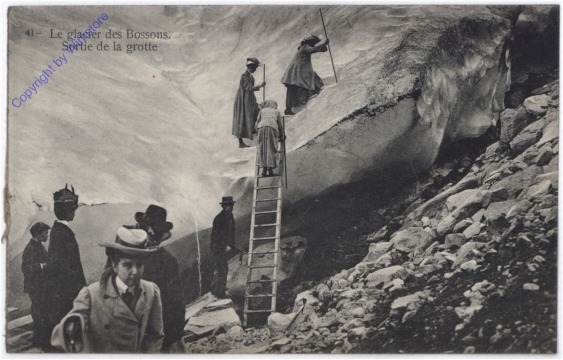 Allgemein, Le glacier des Bossons, Sortie de la grotte