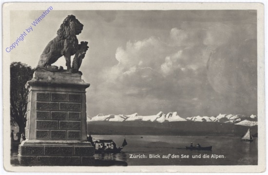 Zürich, Blick auf den See und die Alpen