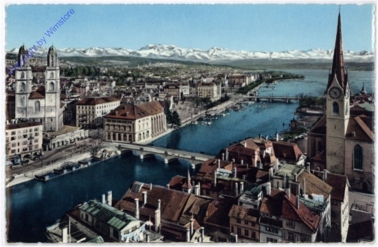 Zürich, und die Alpen