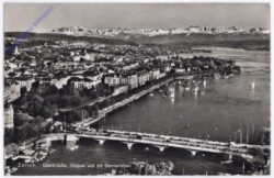 Zürich, Quaibrücke, Utoquai und die Glarneralpen