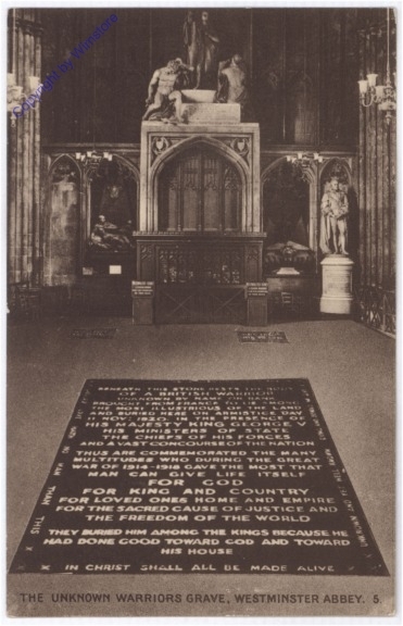 Westminster Abbey, The unknown Warriors Grave