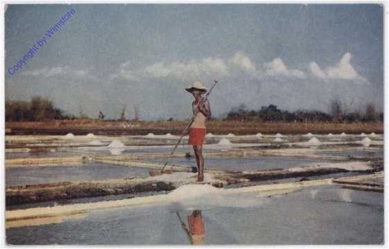 Cavite, Filipino working on salt beds