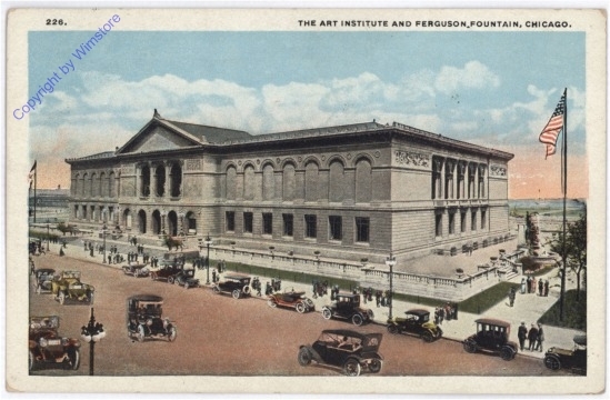 ak182042 Illinois: Chicago, The Art Insitute and Ferguson Fountain