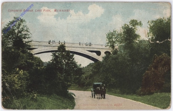 ak182061 Wisconsin: Milwaukee, Concrete Bridge, Lake Park