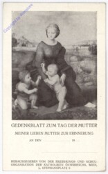 Gedenkblatt zum Tag der Mutter
