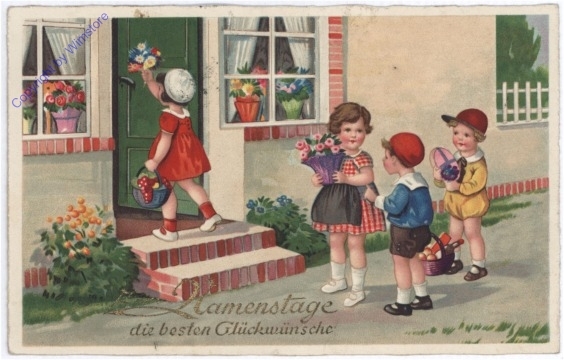 Kinder überbringen Glückwünsche, Namenstag