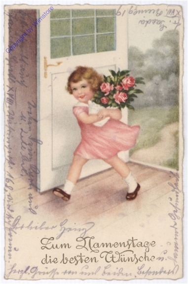 Mädchen mit Blumen, Namenstag