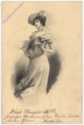 Dame mit Glücksschwein