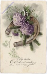 ak182353 Hufeisen mit Blumen