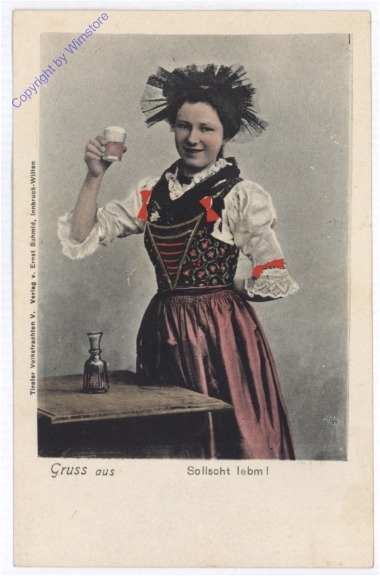 ak182407 Tiroler Volkstrachten V: Sollscht lebm!