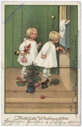 Engerl mit Baum und Geschenken