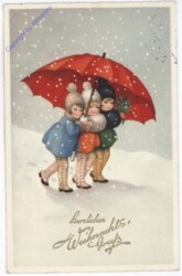 ak182491 Drei Mädchen unterm Schirm