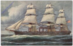 Marine-Galerie 226: Amerikanisches Kriegsschiff mit Vollschifftakelung