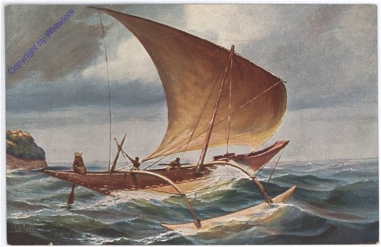 ak182836 Marine-Galerie 161: Segelboot mit Ausleger, Ceylon