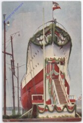 Marine-Galerie 203: S. M. großer Kreuzer "Friedrich Karl" vor dem Stapellauf