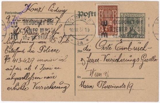 ak182943 Kartenbrief aus 1922