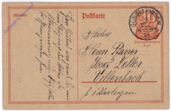 ak182954 Kartenbrief aus 1921