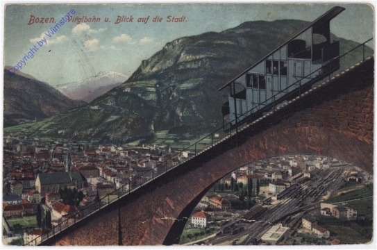 ak183267 Bolzano (Bozen), Virgilbahn u. Blick auf die Stadt