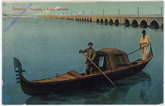 ak183673 Venezia (Venedig), Gondola e Ponte Ferrovia