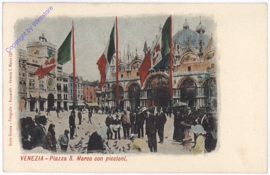 Venezia (Venedig), Piazza S. Marco con piccioni